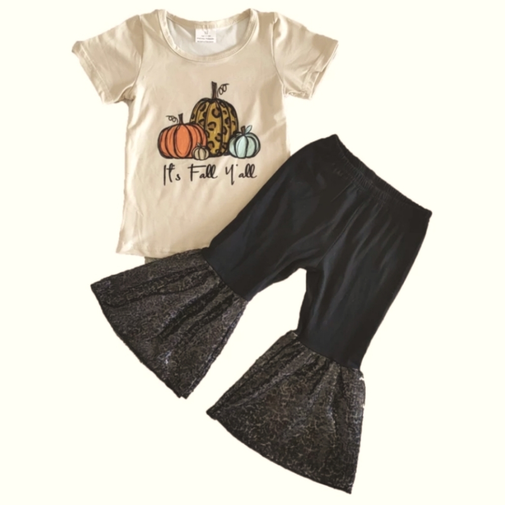 It's Fall Yall Pumkin Ruffle Outfit